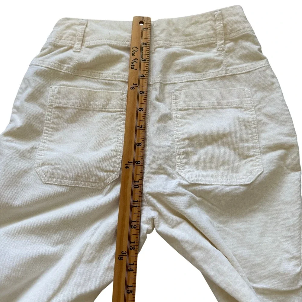 Free People Skinny Button Fly Corduroy Coastal Old Money‎ White Women Pants